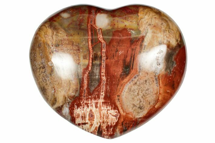 Polished Triassic Petrified Wood Heart - Madagascar #355589